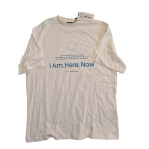 Active After Coffee Club Mindfulness White Graphic T-Shirt Medium‎ 100% Cotton